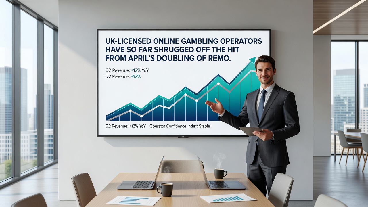 Analyst review of UK gambling operators showing flat betting and gaming growth
